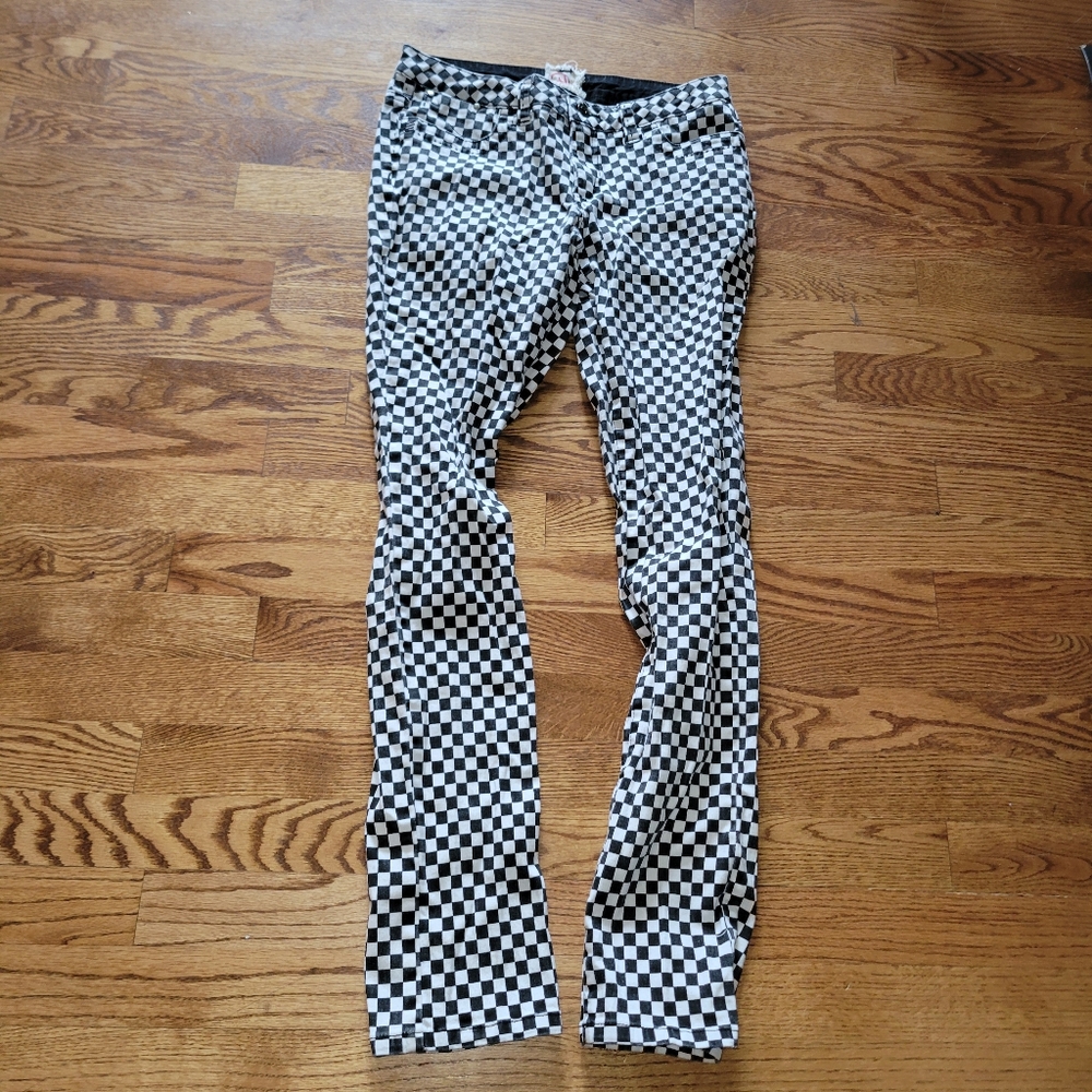 Chor Black & White Checkerboard Skinny Jeans